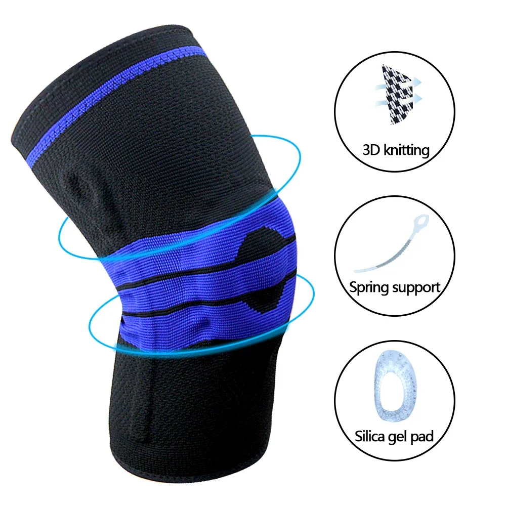 Knee Support Knee Brace Compression Sleeve with Side Stabilizers and Silicone Patella Gel Pad, Meniscus Tear, Arthritis Jogging