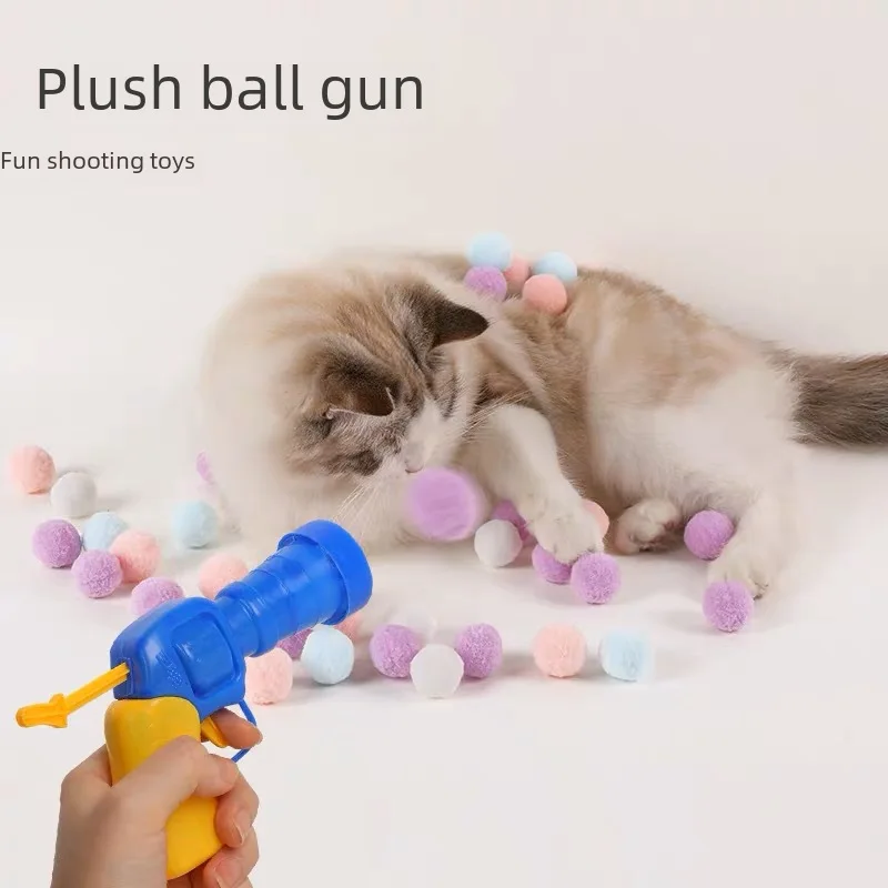 Cat plush toy gun plush launcher to relieve boredom mute interactive artifact pet supplies plush launcher gun Catnip dry Bugs