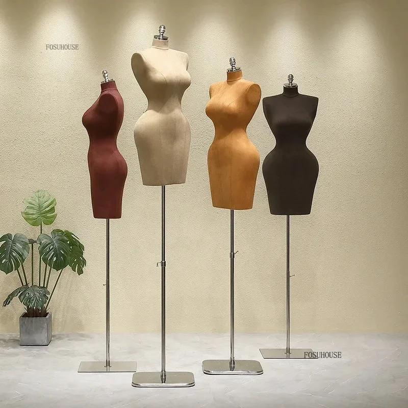 European and American Plus-size Mannequins for Clothing Store Display Rack Pin-insertable Velvet Tailor's Mannequin for Clothes