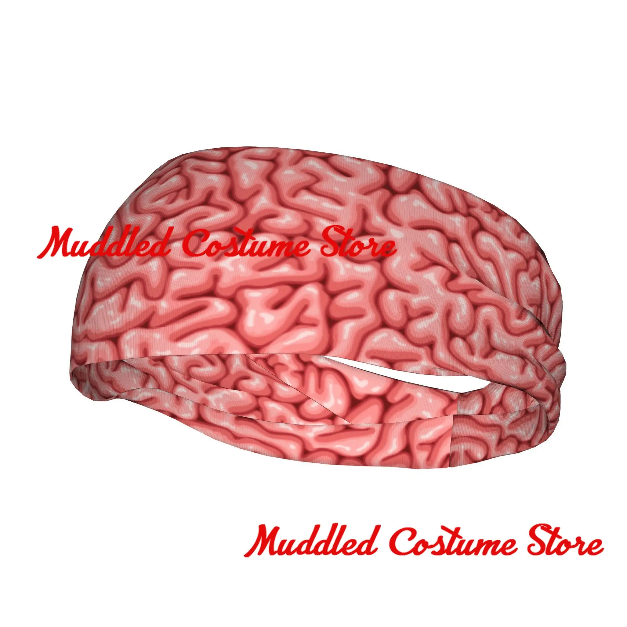 عصابة رأس رياضية مضحكة بنمط الدماغ الكرتوني، عصابات رأس ممتصة للعرق، مناسبة لتشغيل اللياقة البدنية واليوجا