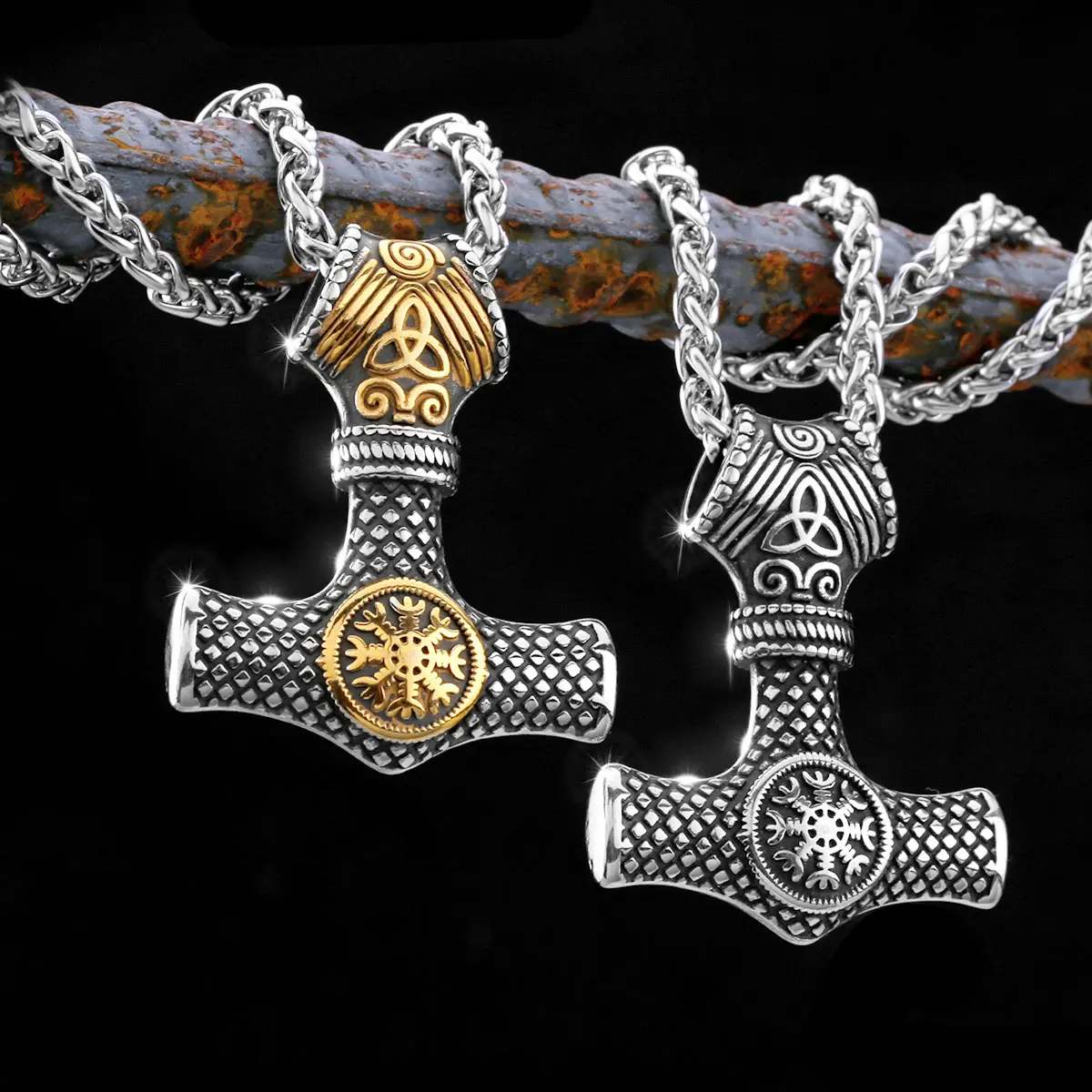 

Viking Original Stainless Steel Thor Hammer Necklace Unisex Multiple Styles Domineering Pendant Necklace High Quality Jewelry