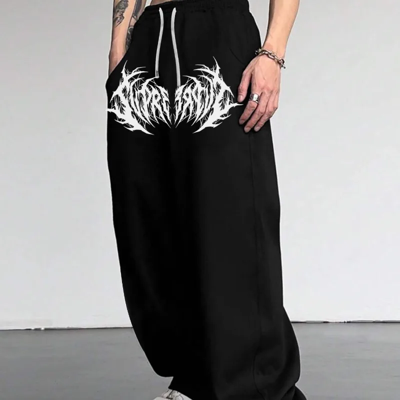 

Autumn and Winter New Men's Gothic Dark Casual Sports Pants Men's and Women's Casual Jogging Sports Pants