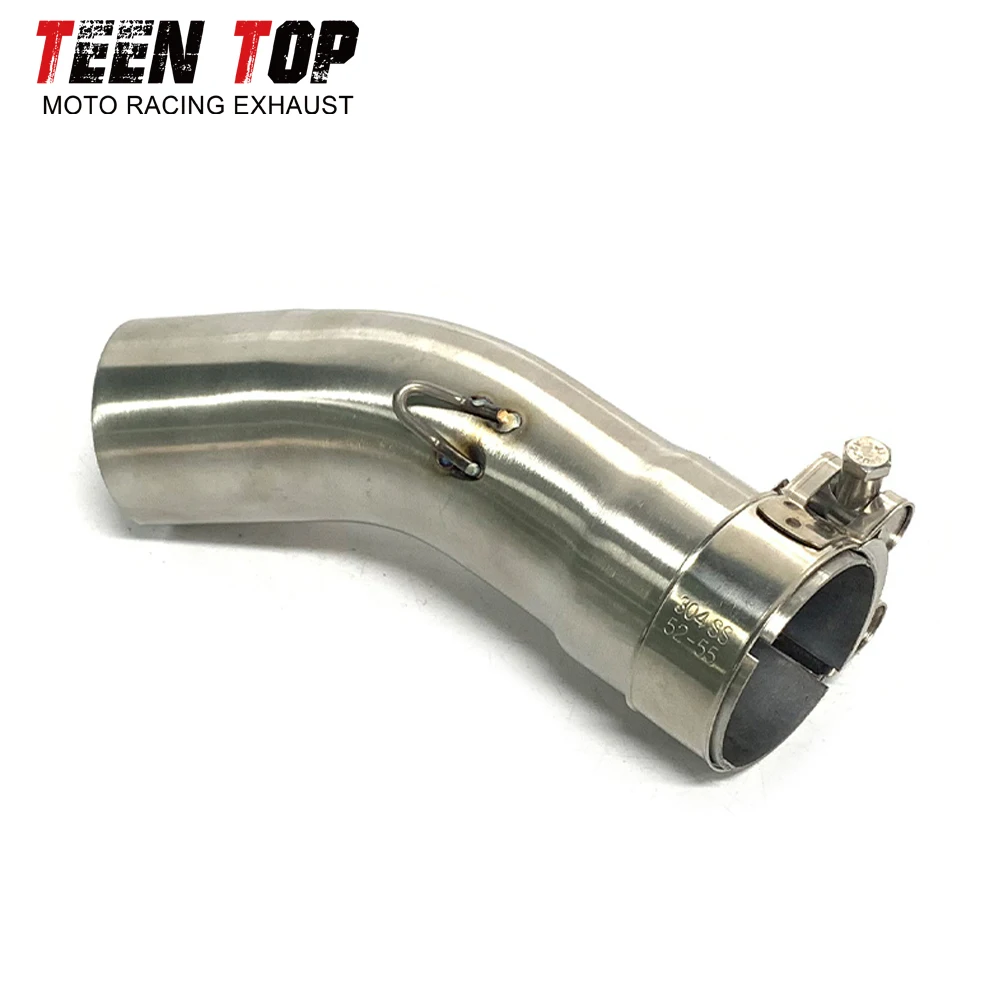 Motorcycle Escape Exhaust Middle Link Pipe For Kawasaki Z900RS 2018+ Mid Connection Pipe Steel Moto 51MM z900rs Exhaust Elbow
