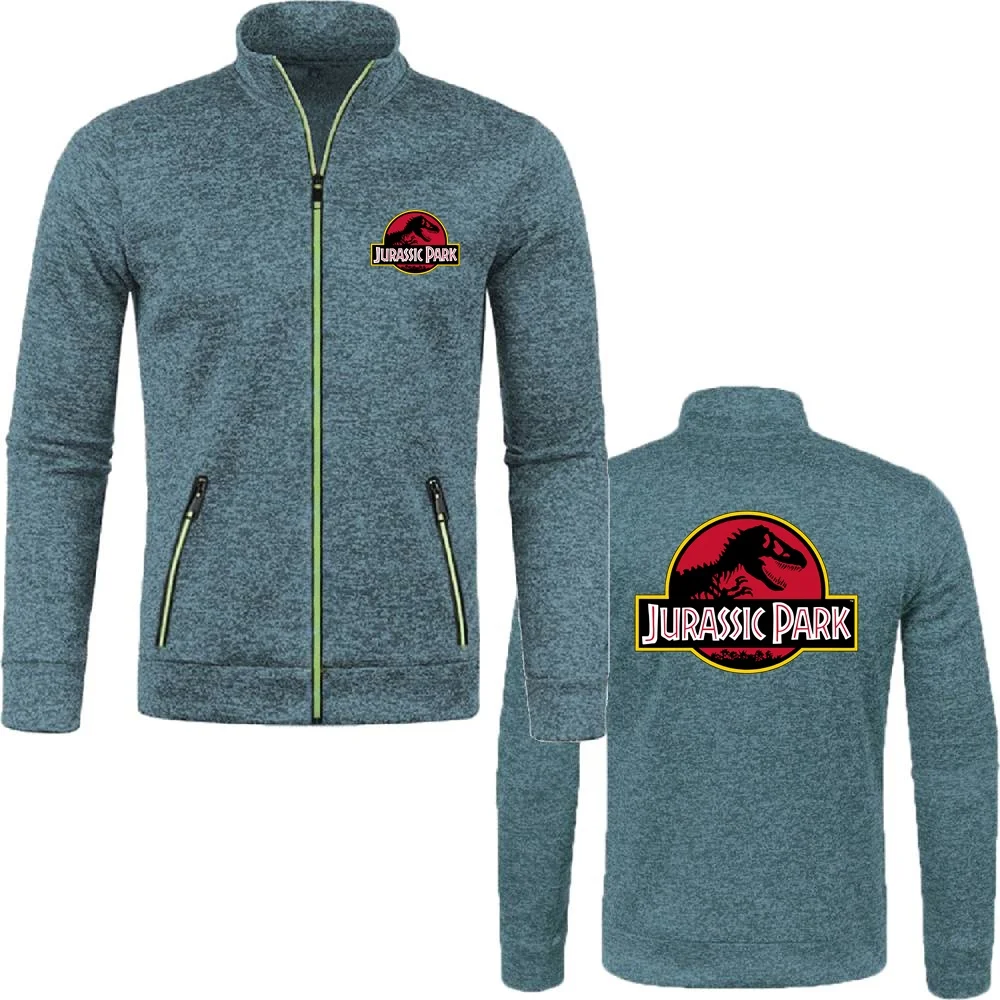 Men's Sweatshirts Zipper Jackets Fleece Tracksuit JURASSIC PARK Dinosaur World Graphic Classic Knitted Jersey Sportwear Clothe