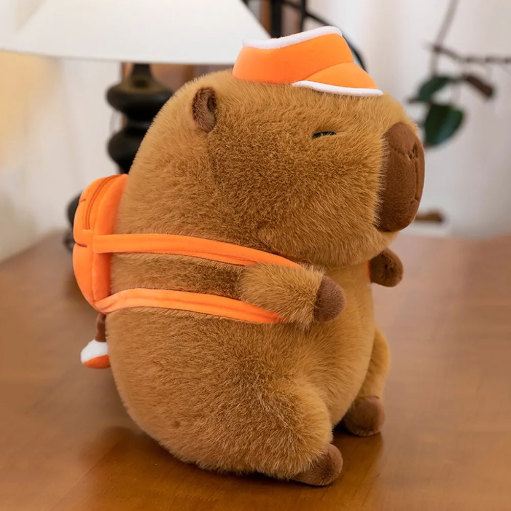 Gefüllter Basketball-Rucksack, Capybara-Puppenkollektion, weiche Basketball-Mütze, Capybara-Plüschtier, Cartoon, flauschige Capybara-Puppe