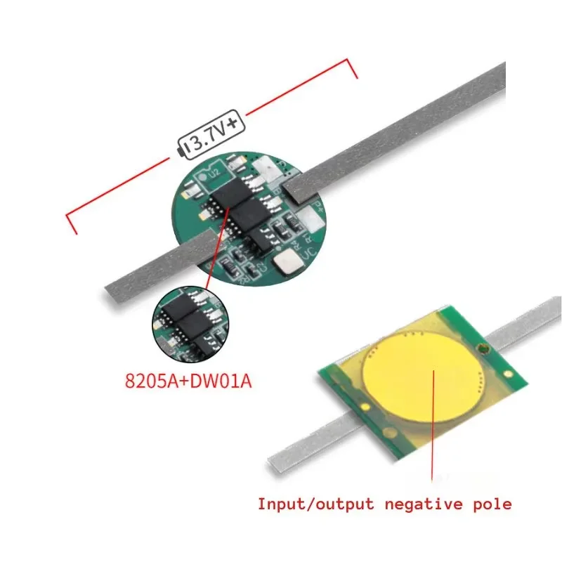 10pcs 3.7V BMS 18650 16mm inner positive outer negative gold-plated flashlight lithium protection board battery accessories