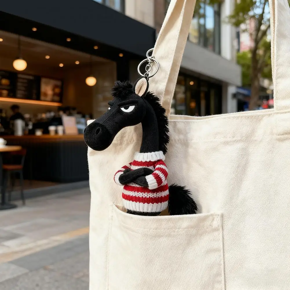 พวงกุญแจตุ๊กตาม้า ตุ๊กตาม้ากำมะหยี่นุ่ม พวงกุญแจตุ๊กตาม้าแบบ 3 มิติ ของตกแต่งกระเป๋าเป้ กระเป๋าถือ อุปกรณ์เสริม พวงกุญแจรูปม้า