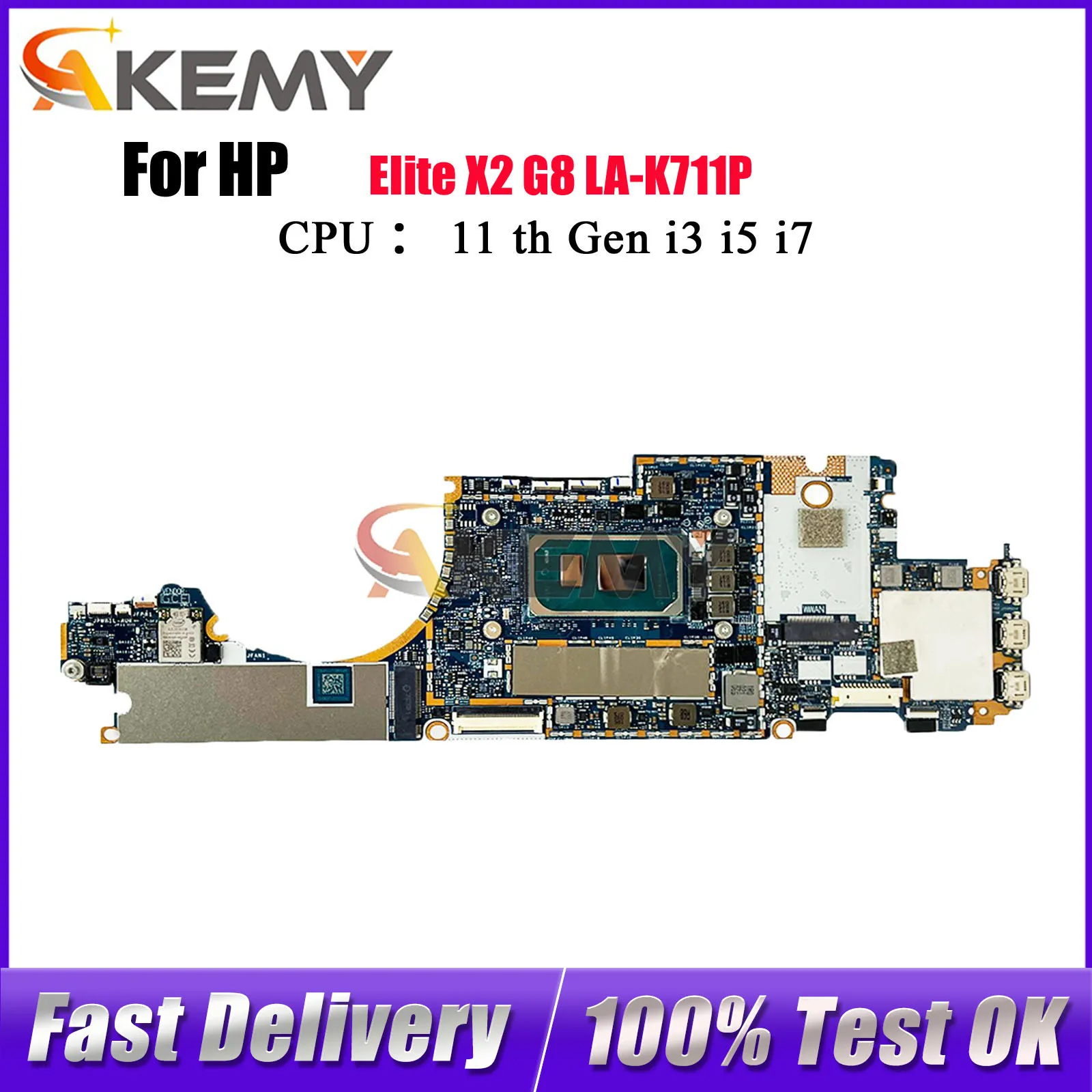 

LA-K711P For HP Elite X2 G8 Laptop Motherboard M53510-601 M53510-501 With i5 i7 11th Gen CPU 16GB 32GB RAM 100% Fully Tested