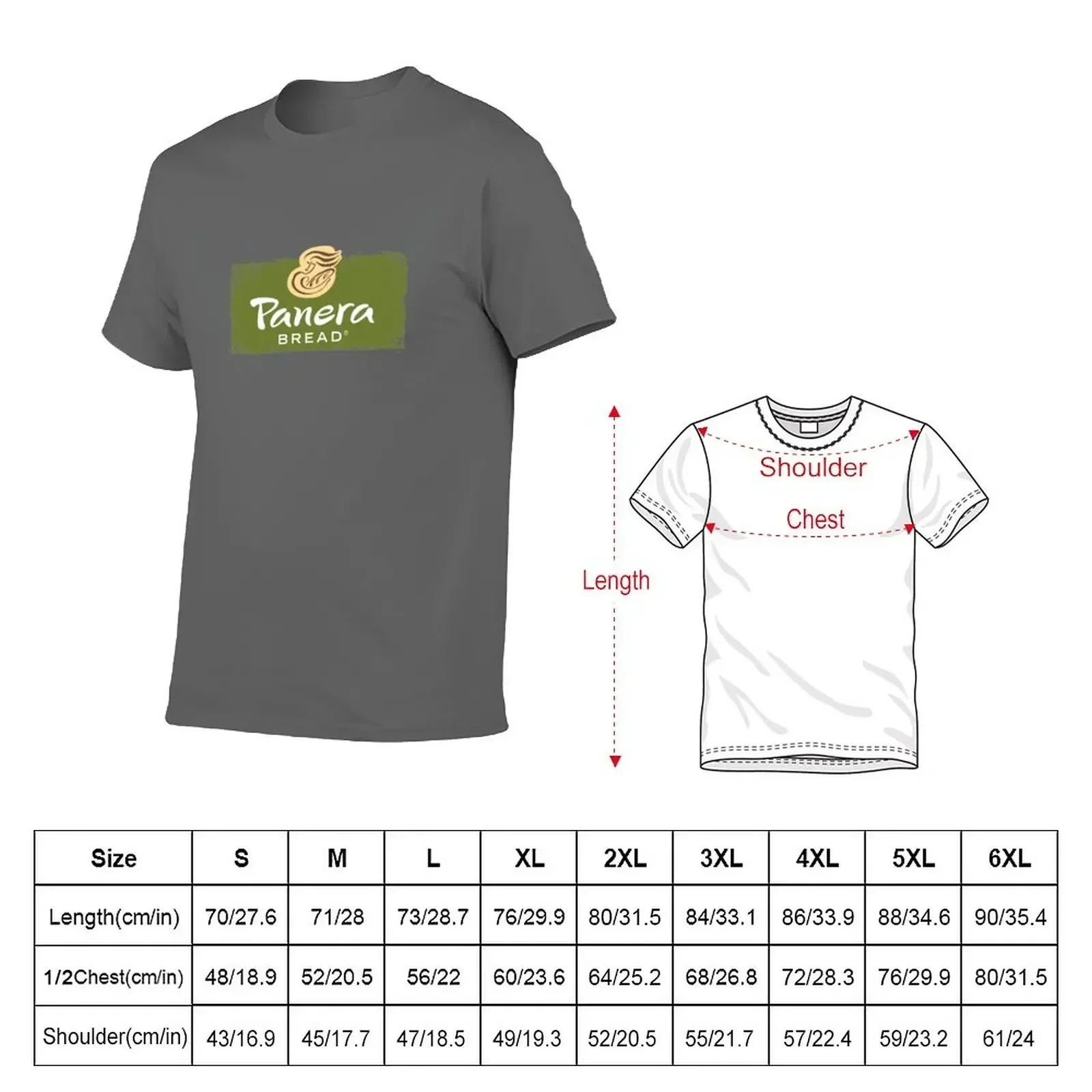 Panera Bread T-Shirt Short sleeve tee tops plain big and tall t shirts for men