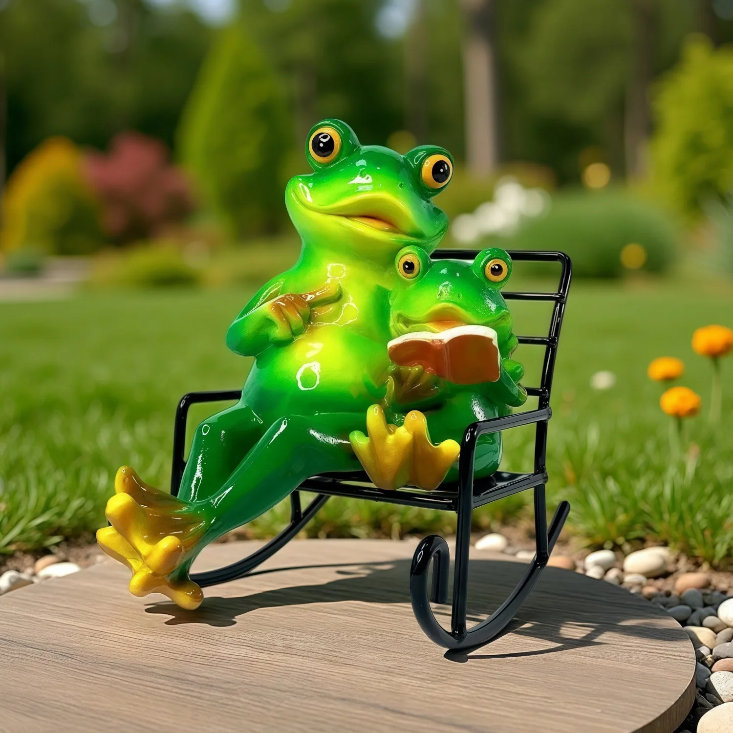 *qa Outdoor Simulation Frog Statue Creative Animal Ornament Balcony Courtyard Pool Garden Landscape Decor#