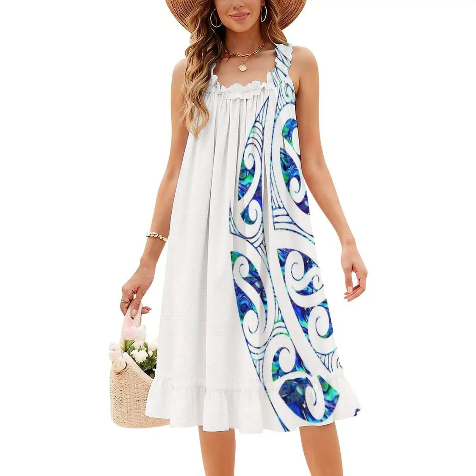 نيوزيلندا Māori Paua Koru القبلية الوشم نيوزيلندي الفن Māori المرأة الشارع الشهير فستان الحفلات العصرية طباعة نادي الملابس للإناث جديد