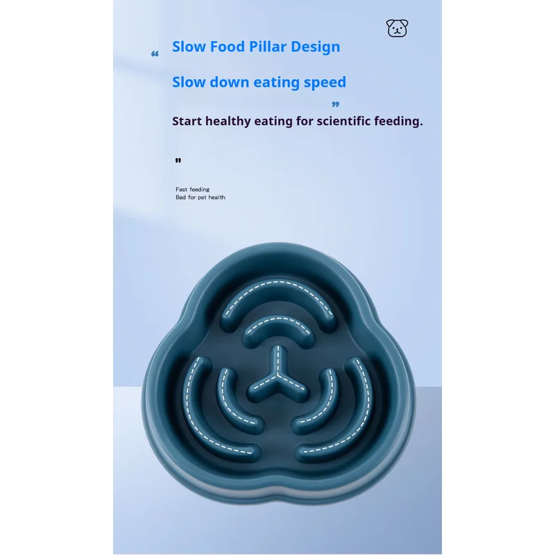 1PC Pet Slow Food Bowl Anti Choking Dog Bowl Dog Bowl Anti Overturning Pet Food Supplies and Feeding Device