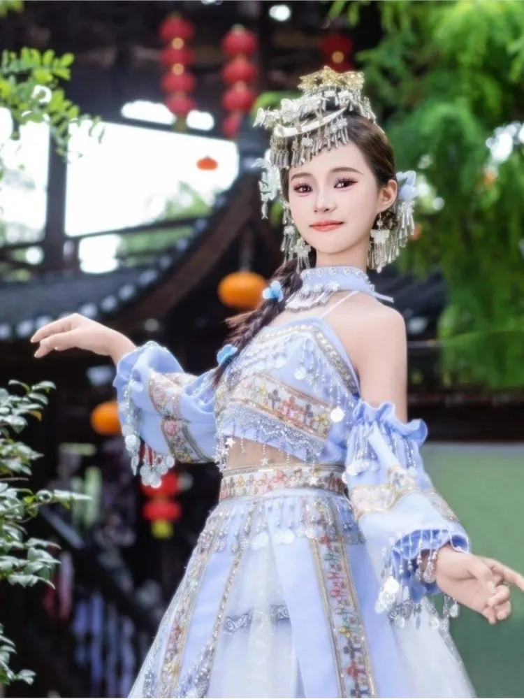 

New travel photography set featuring ethnic characteristics costumes and exotic clothing for photo shoots