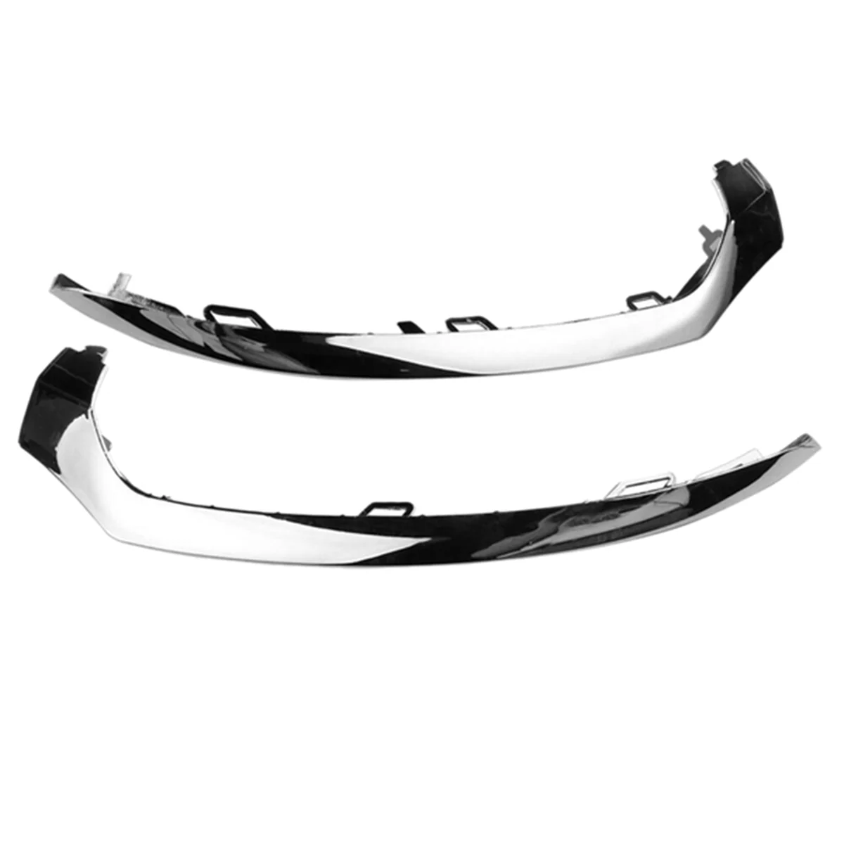 Left +Right Front Bumper Lower Lip Trim A2058851474 for Mercedes Benz W205 C180 C300 C63AMG 2014-2018 Chrome Lip Spoiler