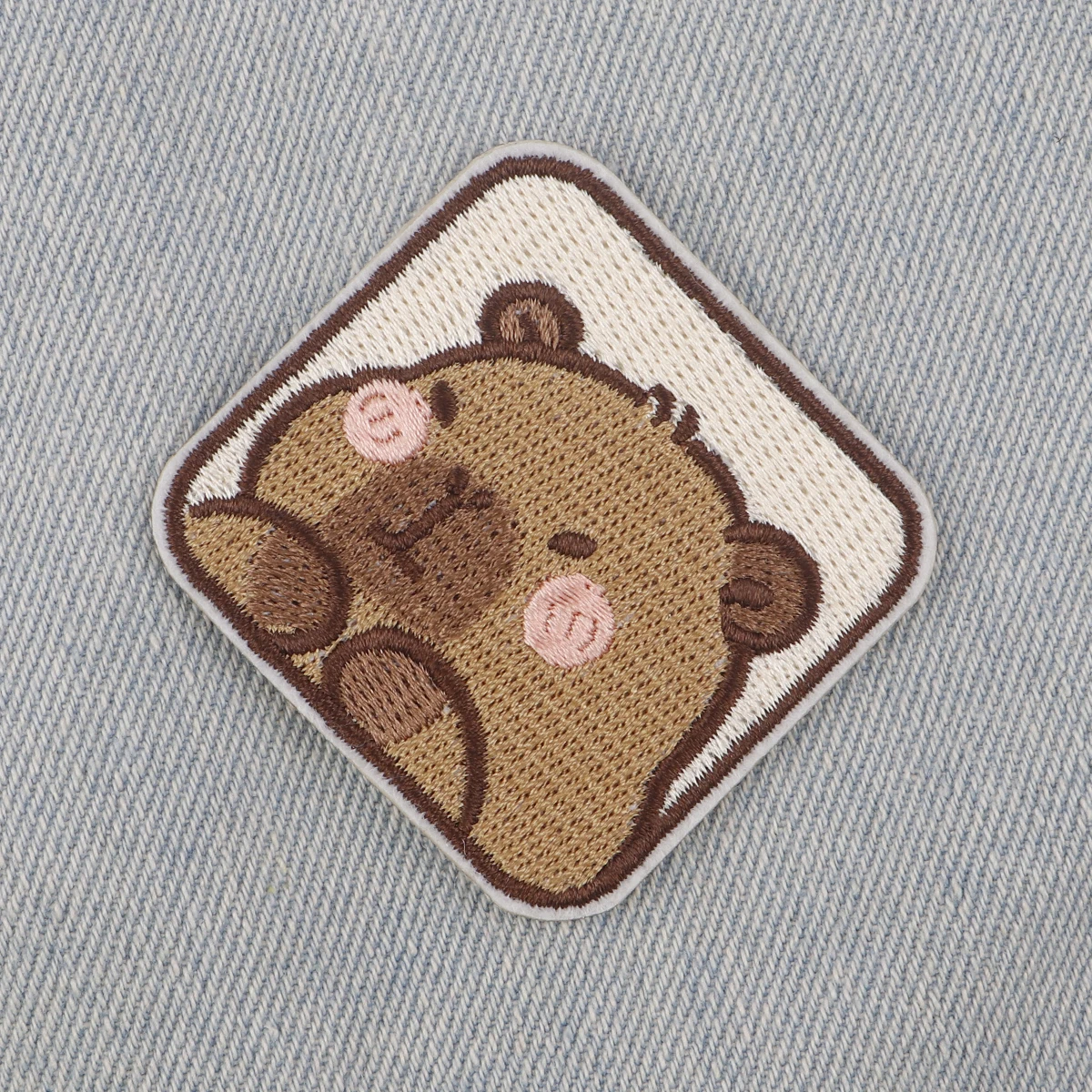 Capybara Patch bordir untuk pakaian DIY besi pada Patch untuk pakaian kartun Patch stiker hadiah aksesori untuk teman