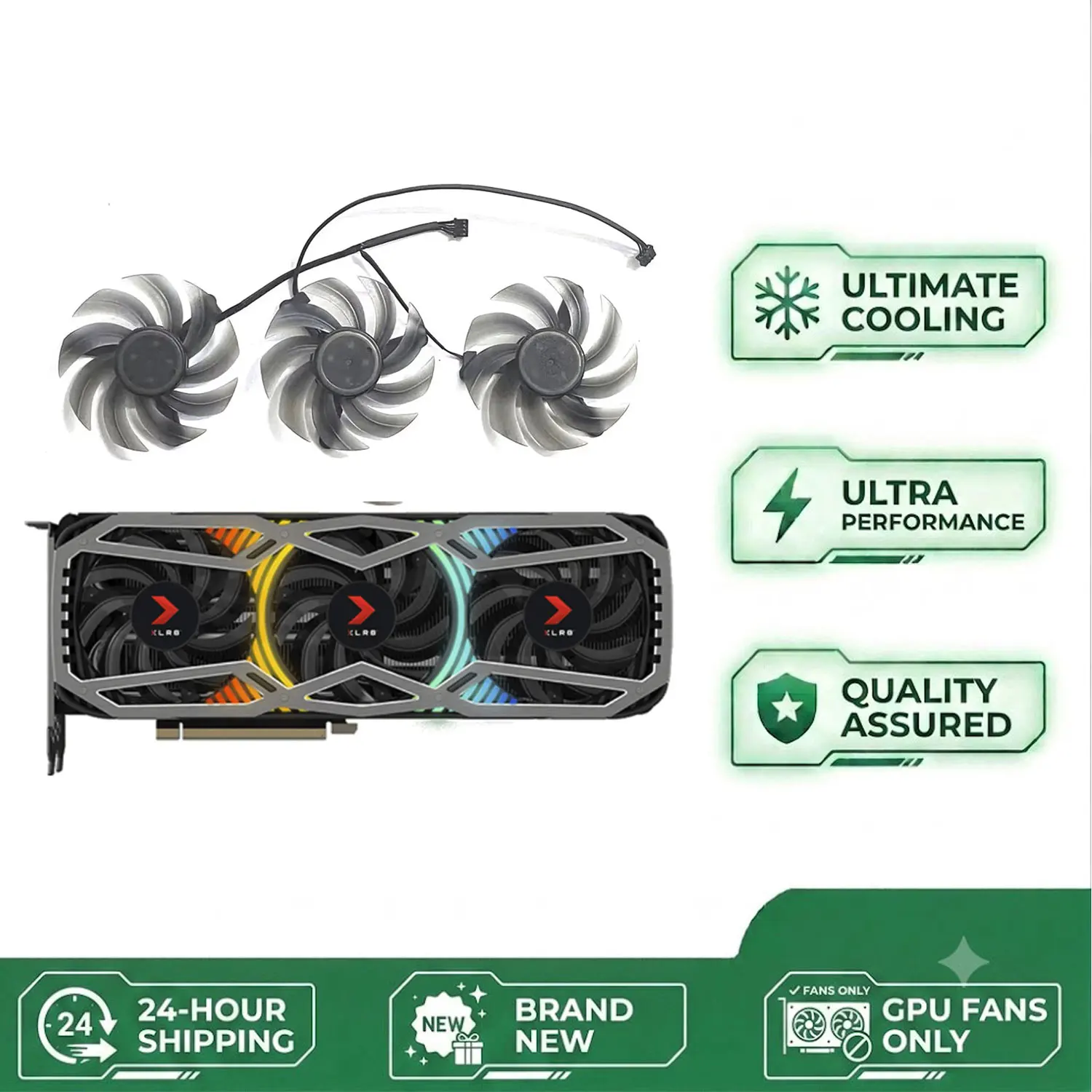 NEW Suitable for PNY RTX 3070 3070Ti 3080 3080Ti 3090 24GB XLR8 Graphics Card 82MM 4PIN FD8015U12D GPU Fan