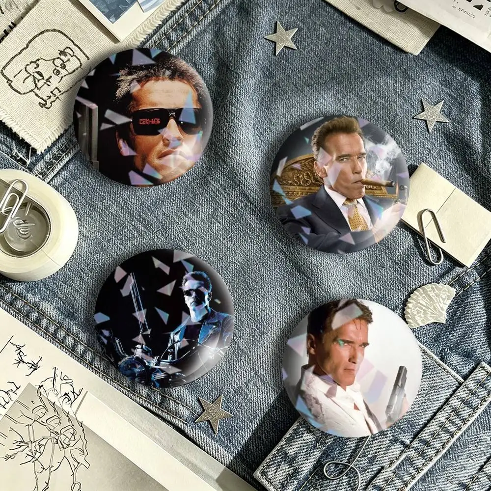 Arnold Schwarzenegger  Brooch Metal Decorative Brooch Pins for Backpack Clothes Jacket Accessories,Souvenir.