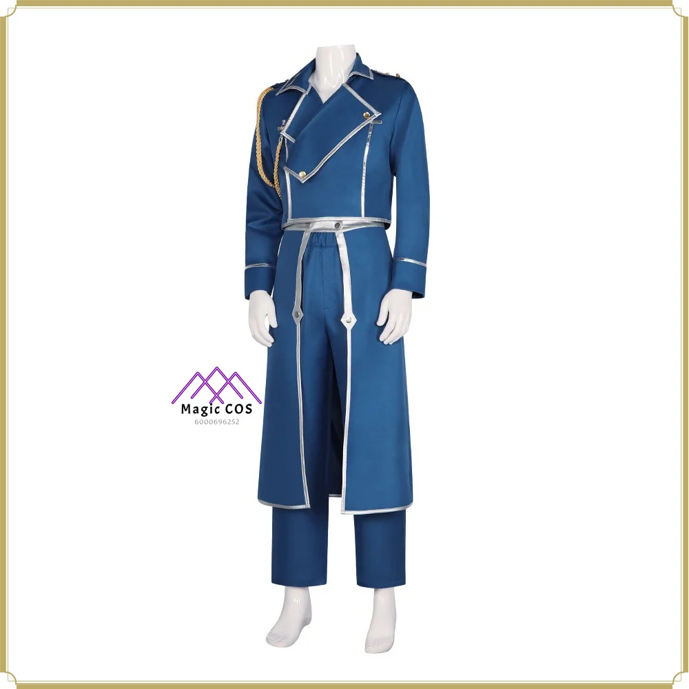 

Anime Heroic Style Roy Mustang Cosplay Costume Men -Full Set Officer Uniform Coat High Quality Role Playing Halloween Party Suit