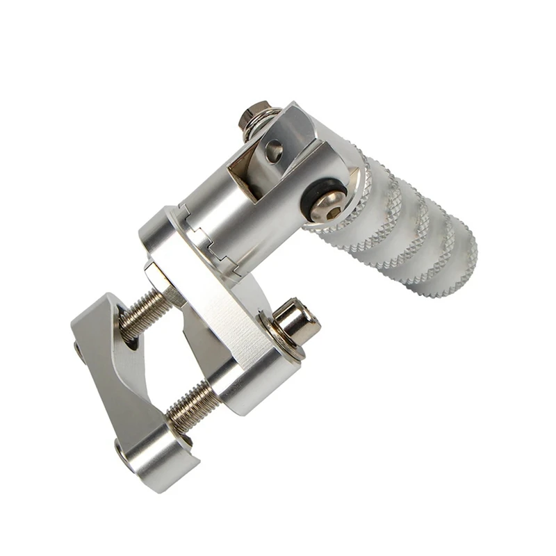 NCSMT Motorcycle Footrests Highway Rotatable Folding Foot Pegs 22-28mm for BMW R1200GS ADV R1250GS LC S1000XR F900R Silver