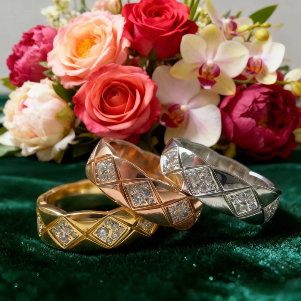 

Модная коллекция 2026. Широкое кольцо с бриллиантом. Роскошные ювелирные изделия с ЧПУ.