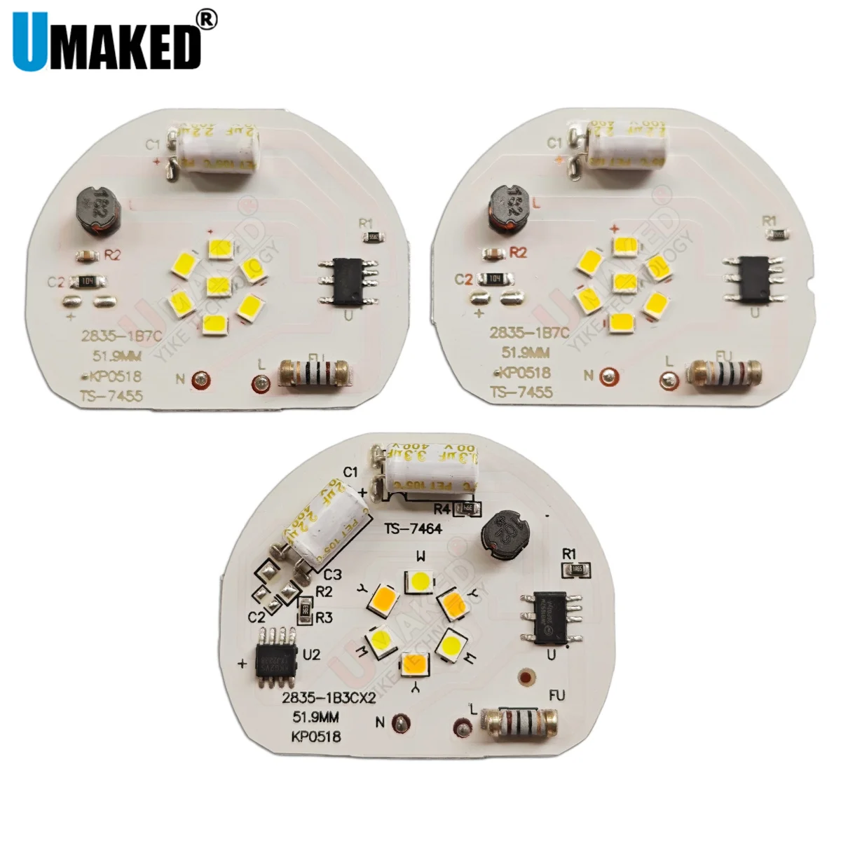 

10pcs 7W 65.5mm 220V led tracking light source, 3W 5W driverless led spotlight plate, 36mm aluminum plate panel diy for bulb
