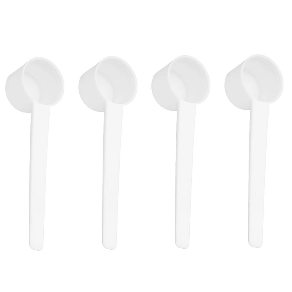 

50 шт. 5 г пластиковая мерная ложка для кофе для сухого молока, жидких приправ, многоразовые многоразовые ложки (белые)