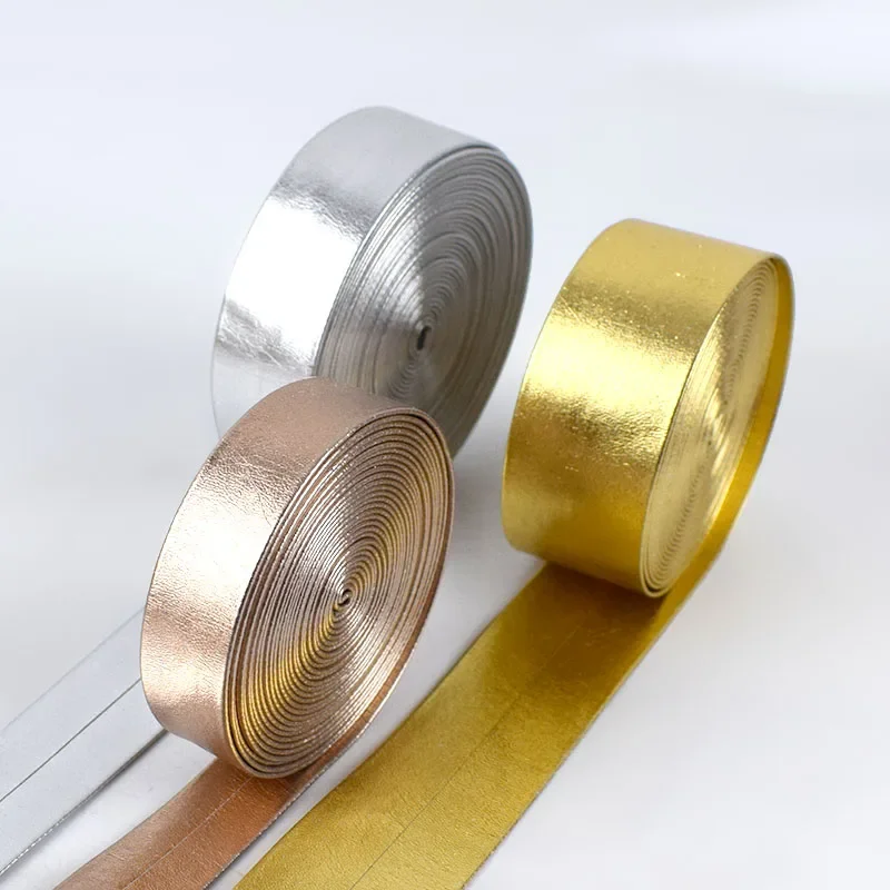 Meetee 5M 5-30mm Synthetic PU Leather Ribbon Trim in Gold Silver Rosegold Colors for Bag Clothing Jewelry Bows DIY Craft Decor