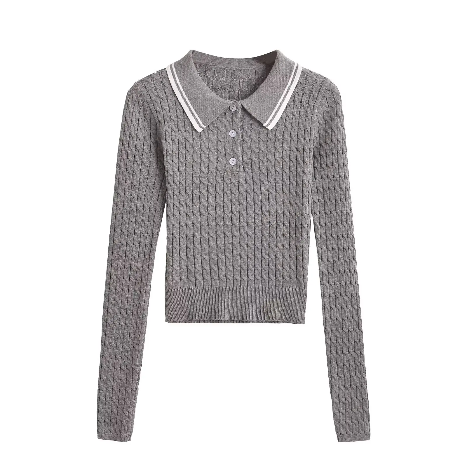 

Anti-Aging College Sle Ne Long Sve Twisted Knit Sweater ort Women's Base irt Sweet Sle Slim Fit Spring Autu...