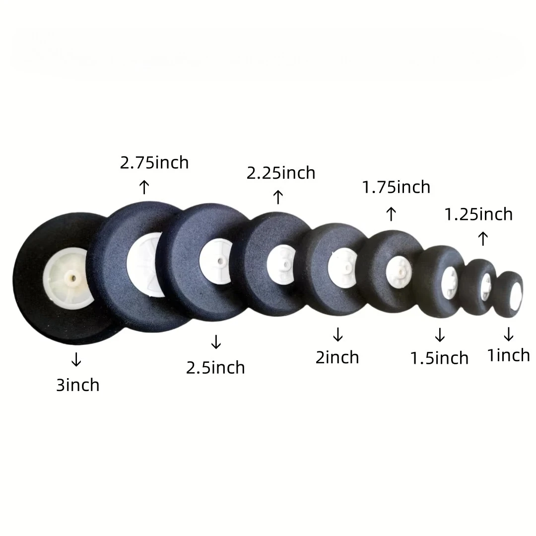 2PCS 1inch to 3Inch EVA Sponge Accessories Tail Wheel Foam Wheel Hub RC Airplane Replacement Plane Toy Parts