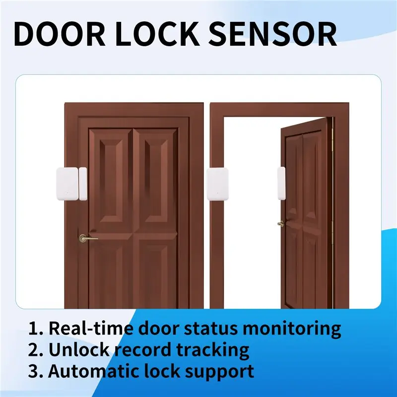 A25P 2.4Ghz Wireless TTLOCK Door Sensor Smart Door Lock Sensor White Windows Open Close Status Works With TTLOCK App Smart Locks