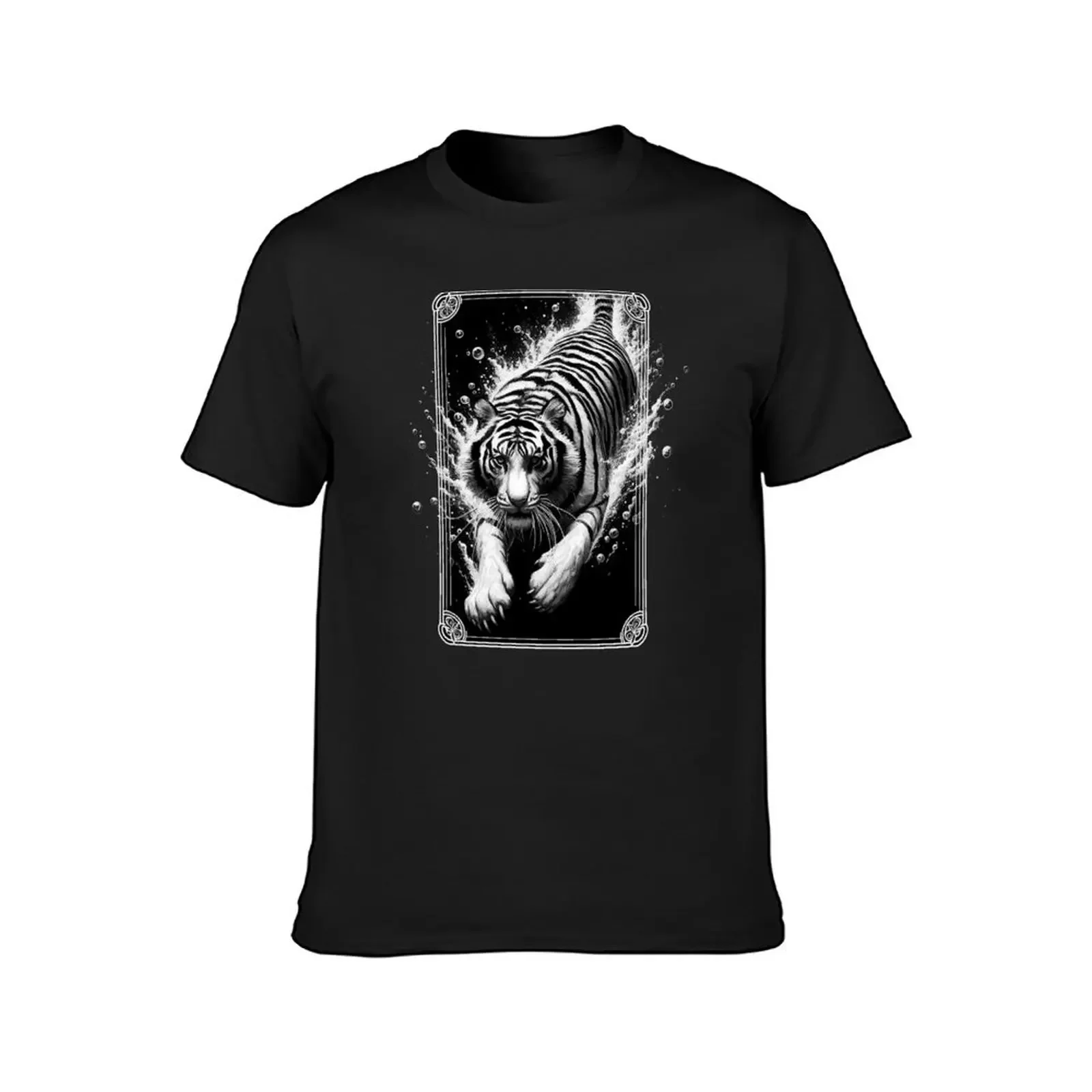 Black And White Monochromatic Tiger Underwater T-Shirt tees new edition kawaii clothes men t shirt