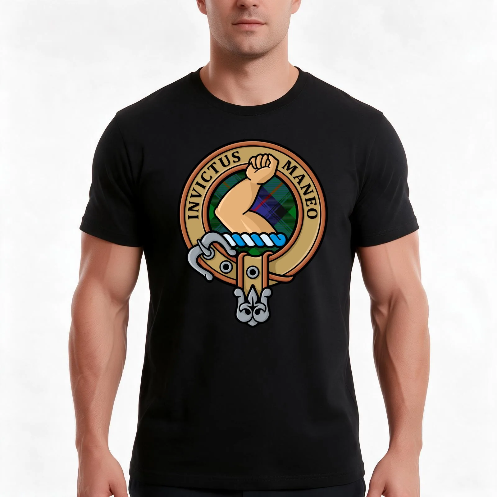 Clan Armstrong Crest over Tartan T-Shirt, Summer Casual Cotton Tee, Oversized Streetwear Tops, Vintage Graphic Print