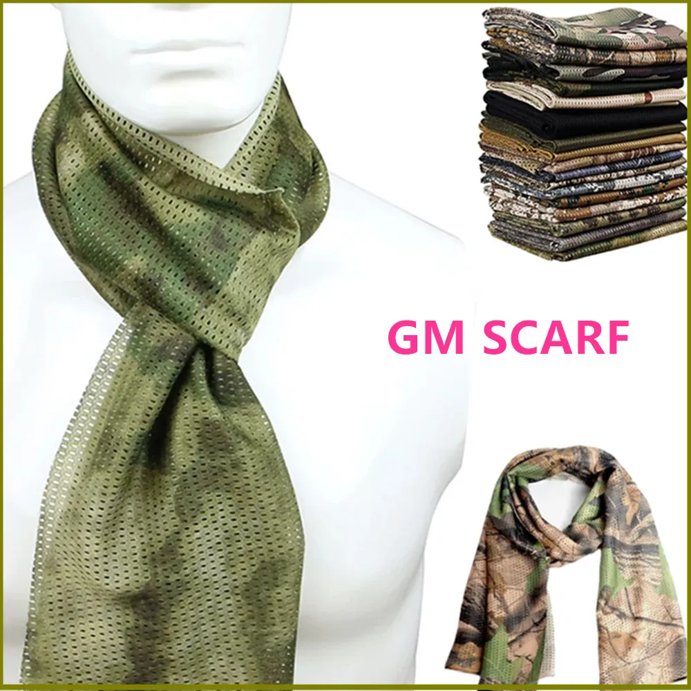 Outdoor Camping Hunting Scarf Men Women  Camouflage Mesh Neck Scarf KeffIyeh Sniper Face Scarf Veil Shemagh Head