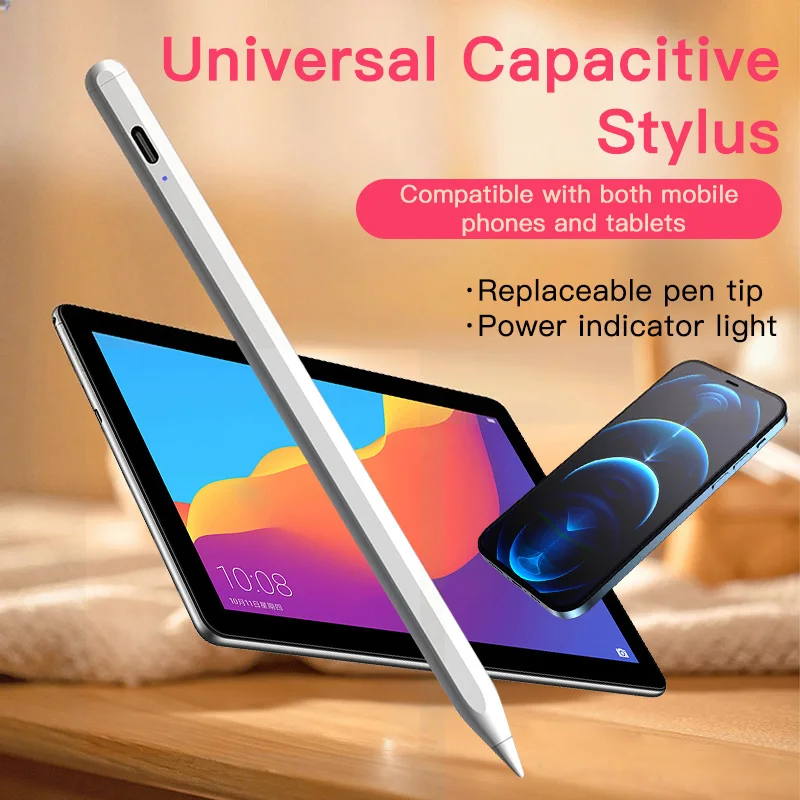 안드로이드 iOS용 스타일러스 펜, 아이패드 액세서리용 범용 터치스크린 정전식 펜, 샤오미 화웨이용 애플 펜슬 드로잉 펜