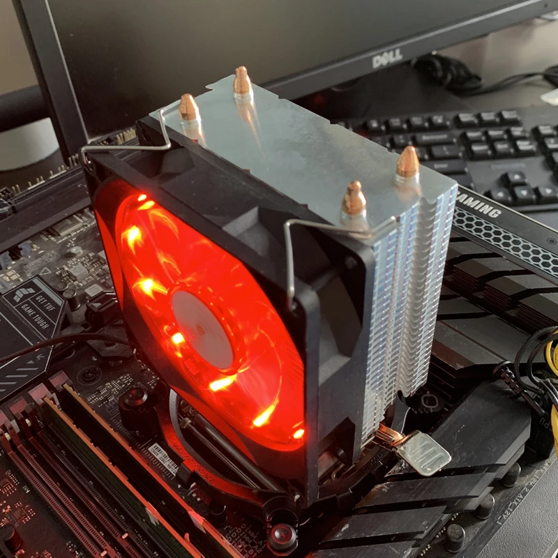 X99 CPU Air Cooler 2 Heat Pipes PC Processor Red 90MM Ventilador For Intel LGA 1366 1150 1151 1155 1200 1700 2011 X79 AM5 AM4
