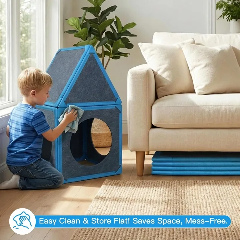 Indoor accessible magnetic building block tent, baby creative building game room, multi-functional scientific toys - view 5