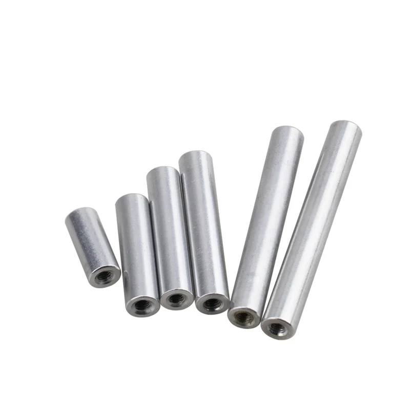 Aluminum Round Standoff Column Stud Extend Long Nut Aluminum Stud Spacer Length 6-150mm M2 ~ M10 6