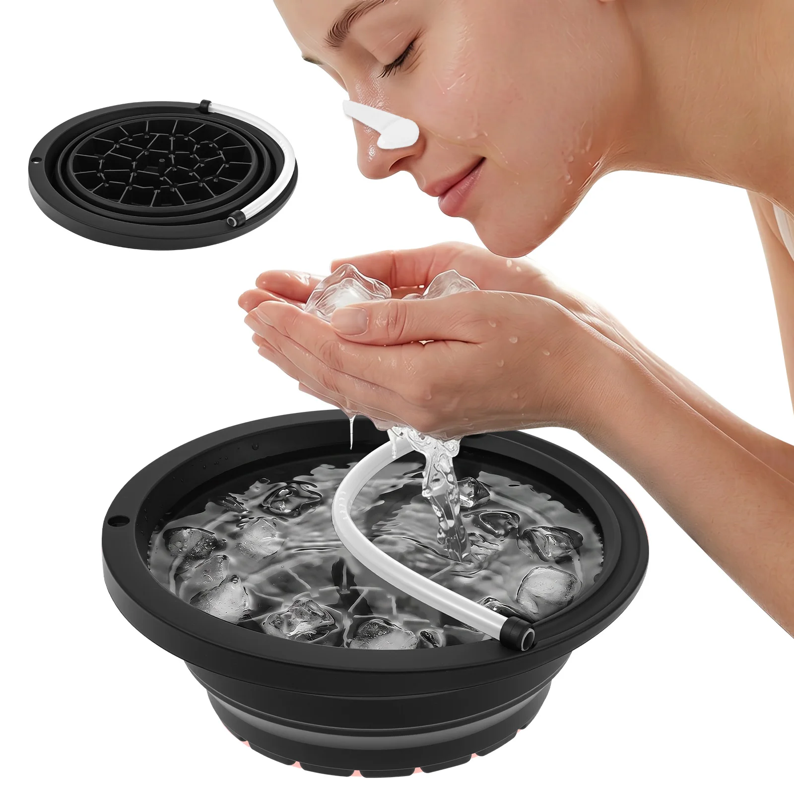 

Silicone Face Ice Bath Bowl Folding Facebowl Portable Face Dipping Bowl Travel Facials Basin Beauty Skin Cares Tool