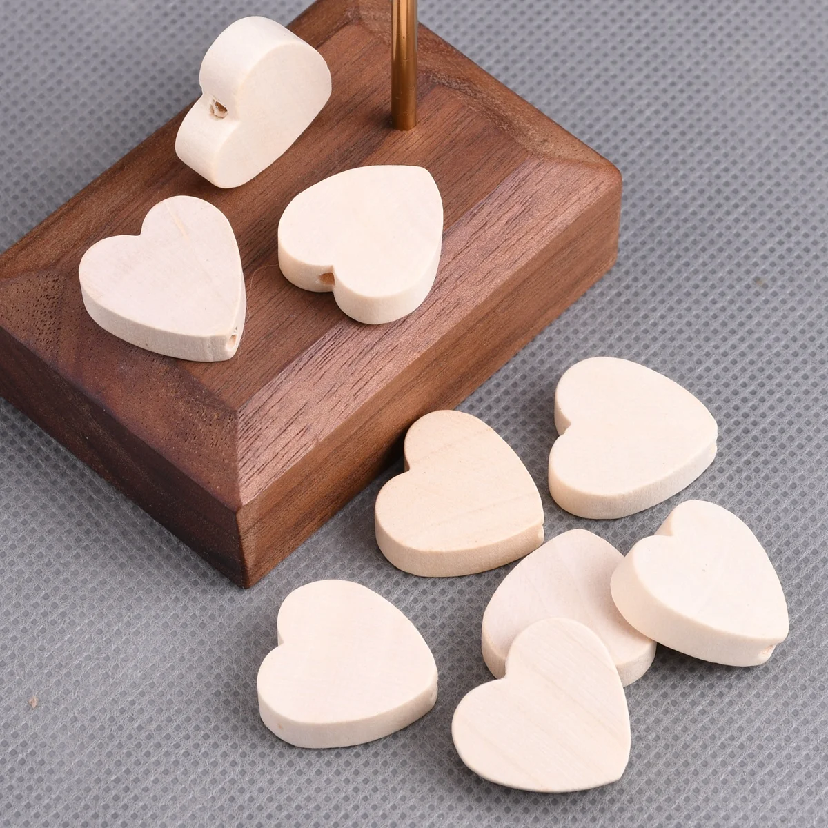 

10pcs Heart Shape 19x19mm Wooden Loose Wood Beads For Jewelry Making DIY Craft Earring Bracelet Findings