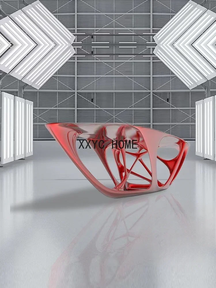 Индивидуальный дизайнерский творческий индивидуальный полый журнальный столик из стекловолокна с многоугольниками, современная домашняя модель комнаты