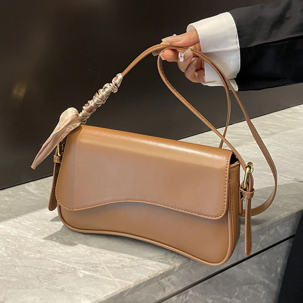 

Fashion Women Square Flap Crossbody Bag Luxury Designer Solid Color Commuter Shoulder Bags with Ribbons Lady Shopper Handbags