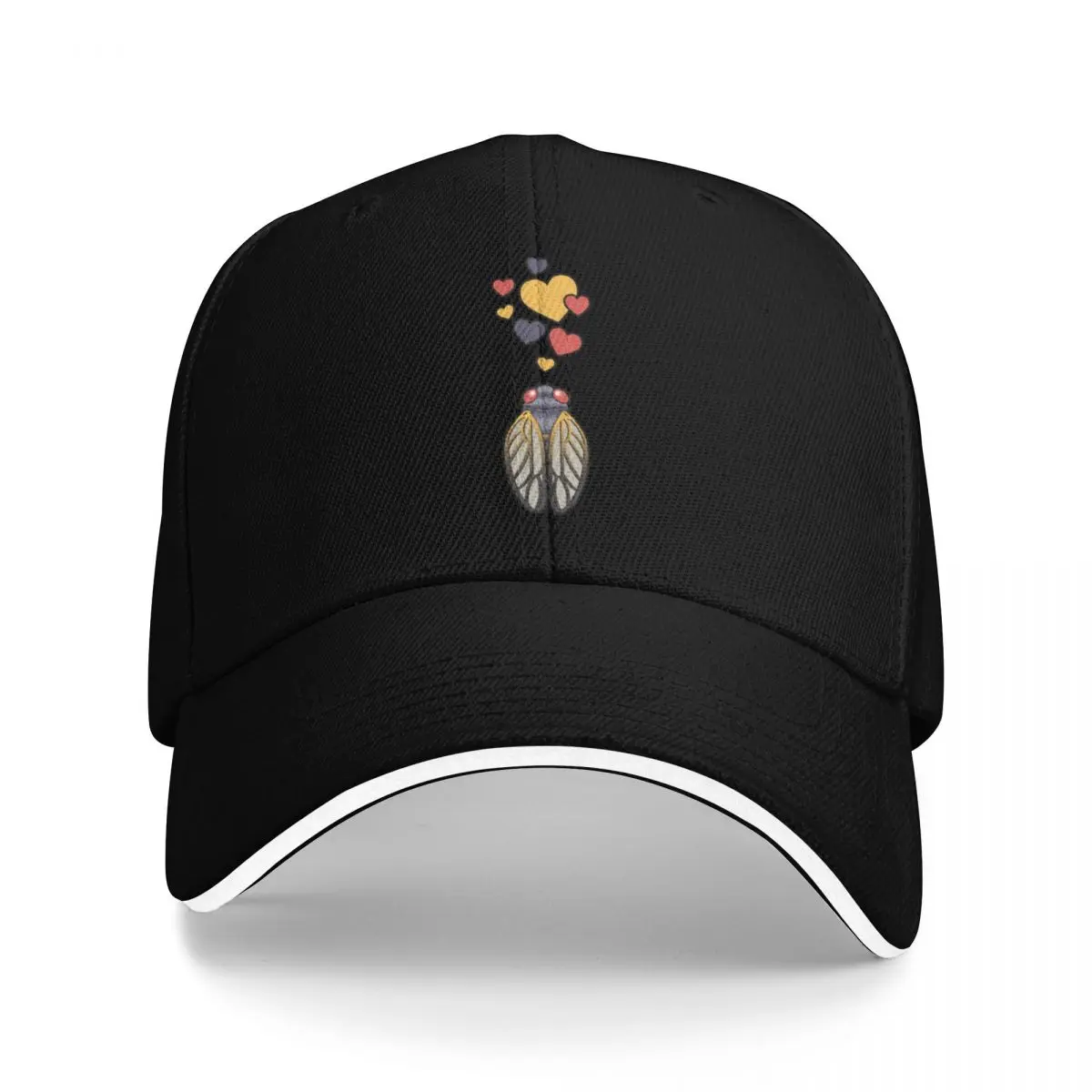 

Cute Cicada With Hearts Baseball Cap tea Hat Golf Wear Golf Cap hats for men Men's Caps Women's