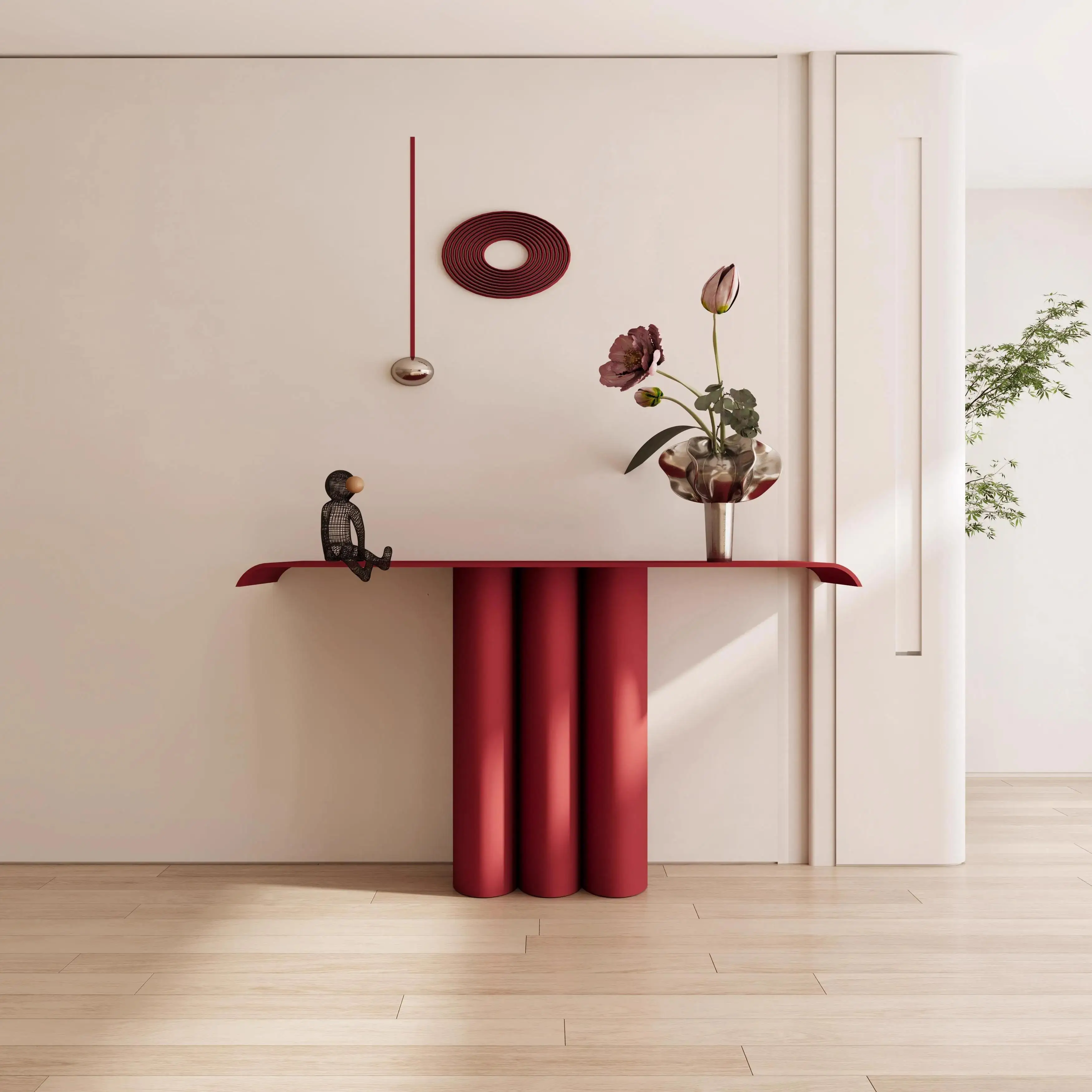 

MJY medieval end view table, living room storage, red entrance cabinet, entrance table