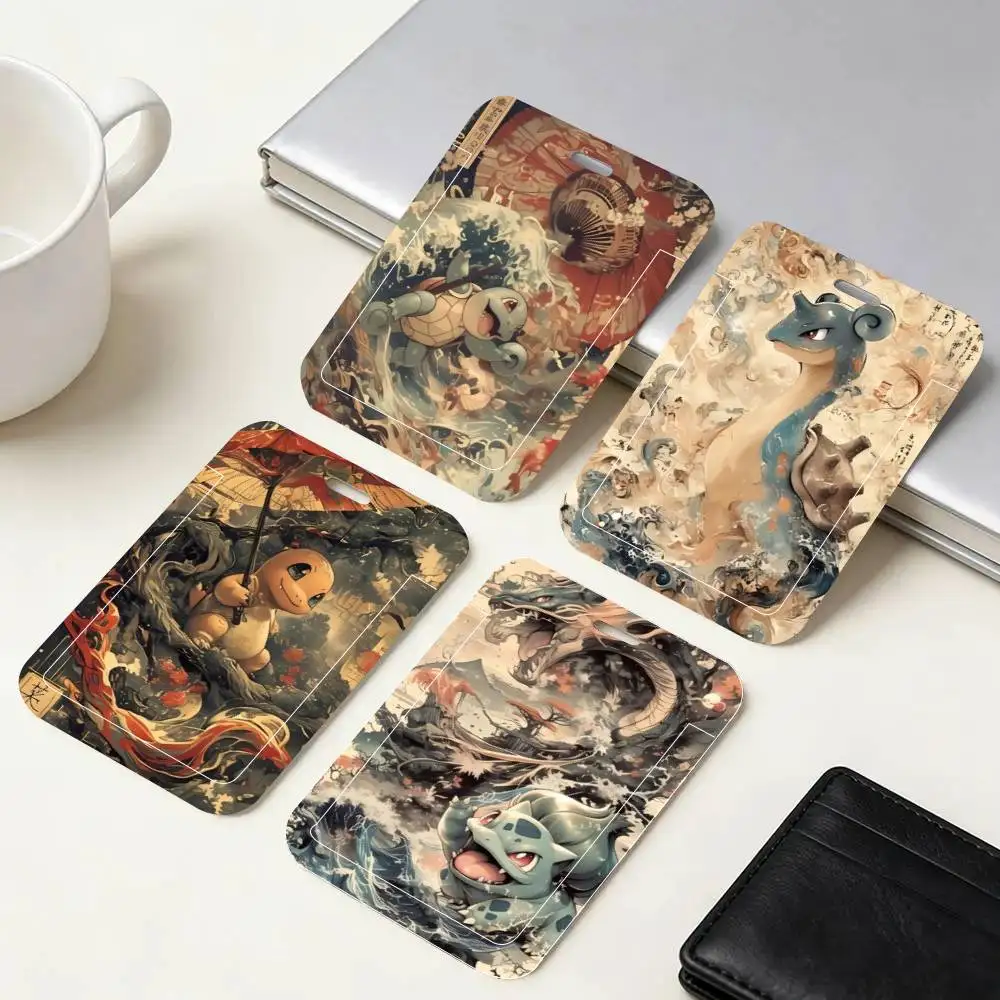 

Anime Cute Poke Balls In Kraft Paper Anime Style ID Card Holder Neck Strap Pendant Door Badge Holder Lanyards Keychain