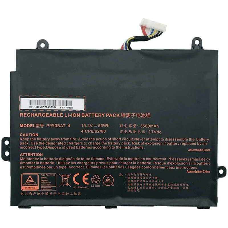 

Оригинальный аккумулятор для ноутбука P950BAT-4 15,2 В, 55 Втч для Clevo 6-87-P950S-51E00