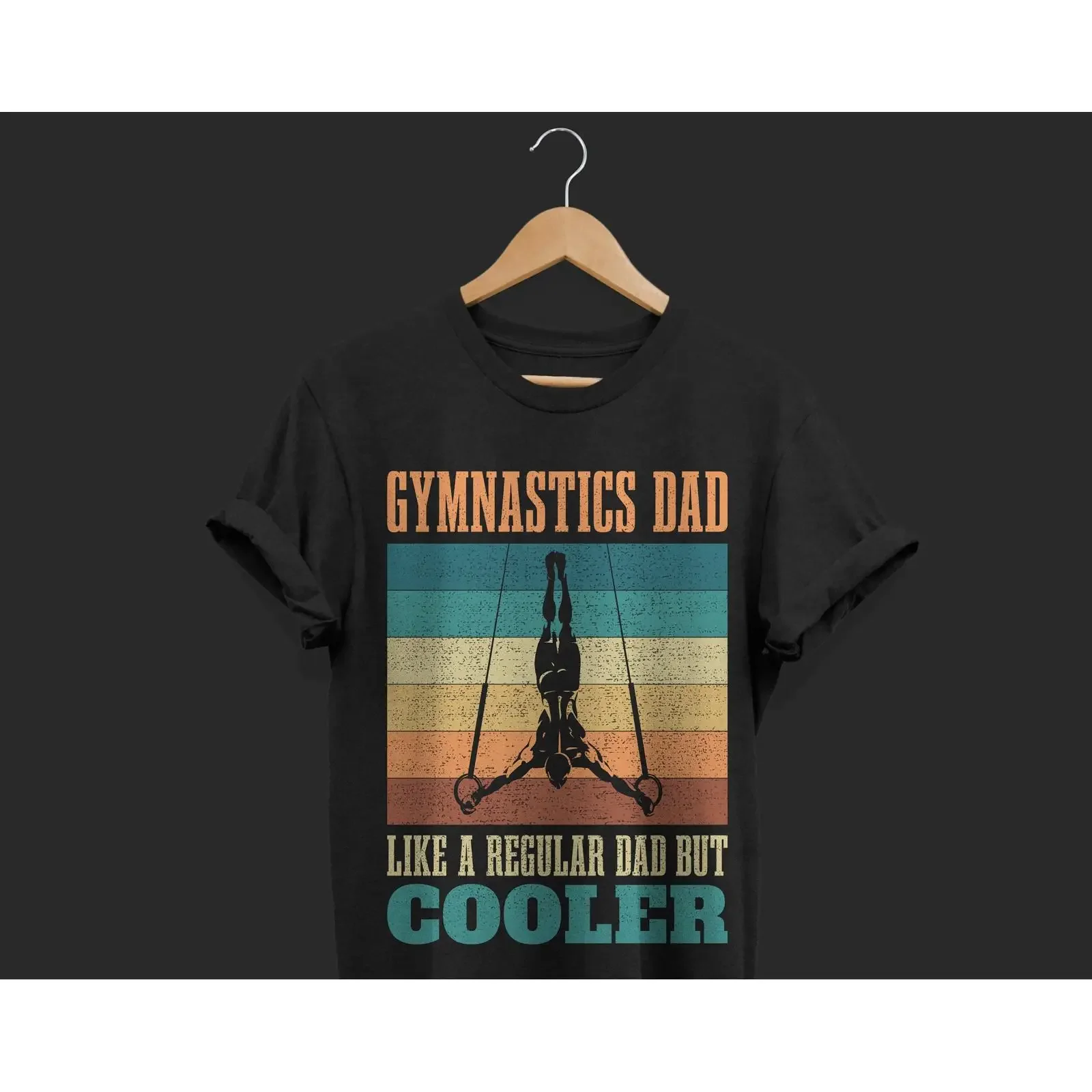 Gymnastik-Vater wie ein normaler Vater, aber cooler, Vintage, lustiges T-Shirt, Gymnast, Sportler, Vatertag, Vintage, gewaschene Streetwear, leicht verwaschen