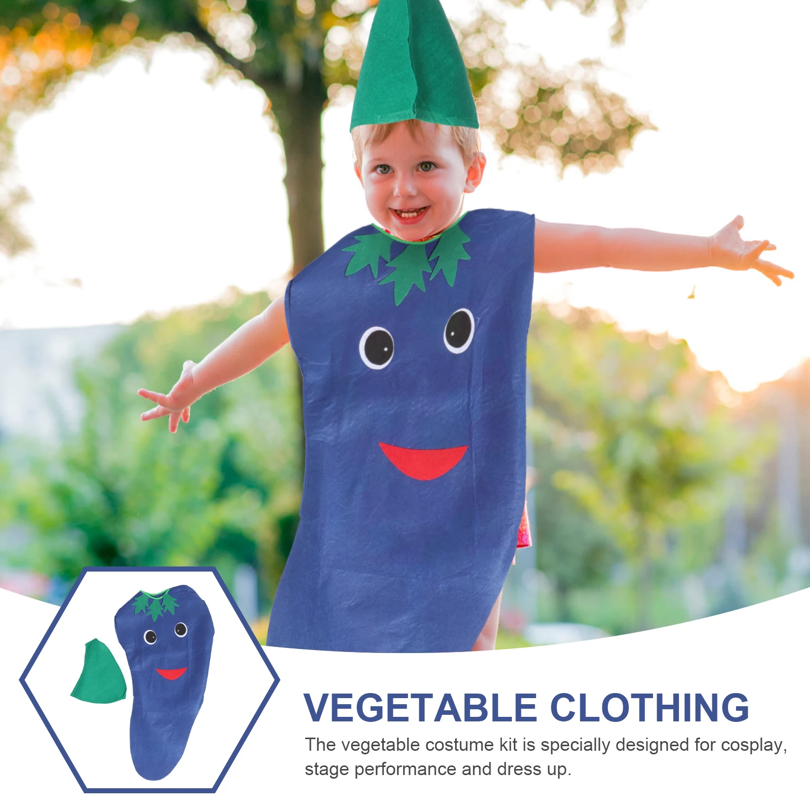 Vegetable Costume Kids Dress up Flowers Plants Clothing Toddler Party Cosplay Kit Stage Performance Festive Masquerade Carnival