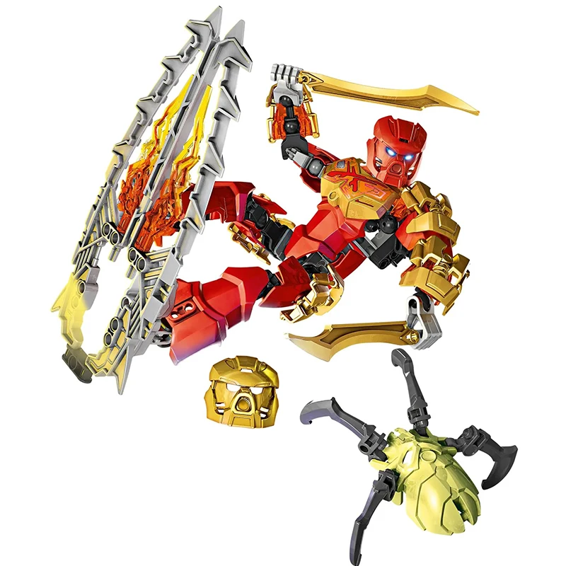 Gouden Masker Bionicle Ice Master Bouwstenen Beschermer Kopaka Anime Actionfiguren Soldaat Robot Steentjes Speelgoed voor Jongens Cadeaus - afbeelding 1