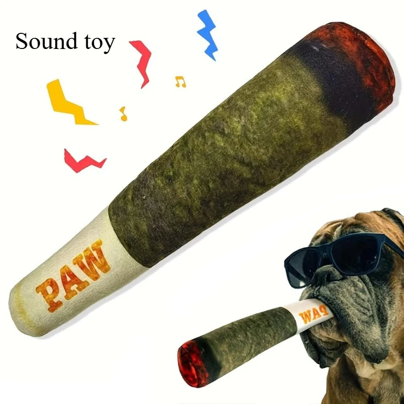 Brinquedo Sonoro para Cães Verde, Imitação de Cigarro, Pelúcia com Menta para Gatos, Brinquedo Interativo Divertido para Cães Grandes, Médios e Pequenos
