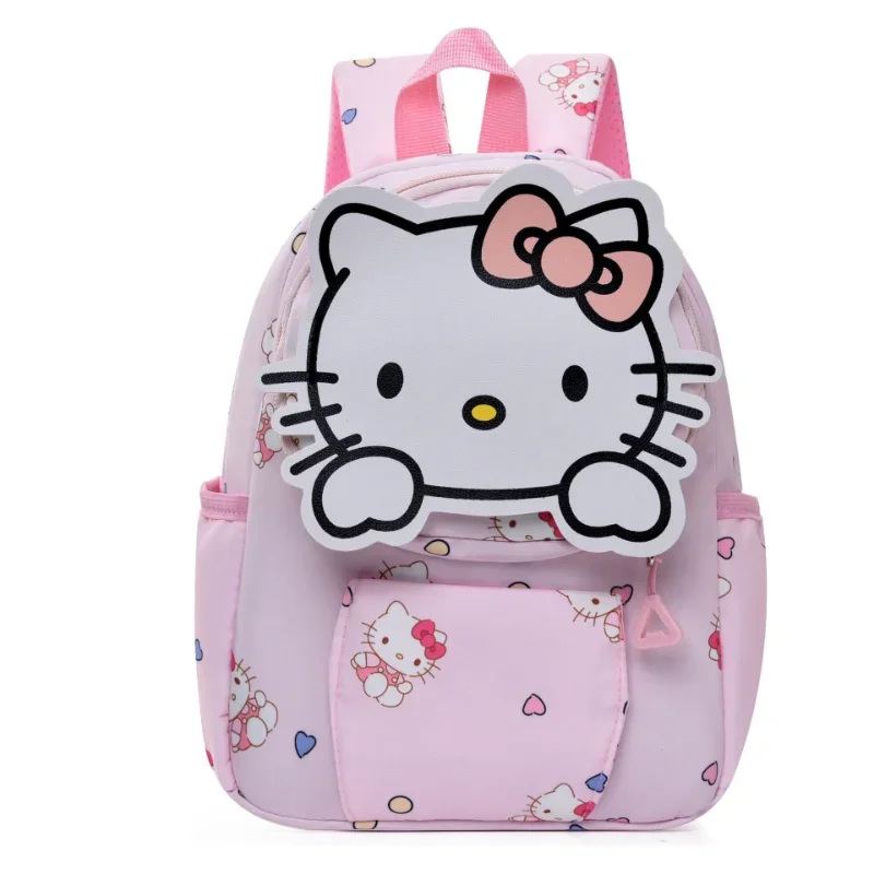 2025 Sanrio  Fashion Trend Versatile Casual Student Backpack Cartoon Hello Kitty Pattern Burden Reduction Lightweight School Bag